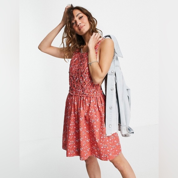 Free People Dresses & Skirts - NWT - FREE PEOPLE Petunia Poppy Floral Apron Style Mini Dress Size S